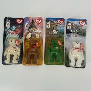 Ty Beanie Babies Bears - Glory, Britannia, Erin, Maple